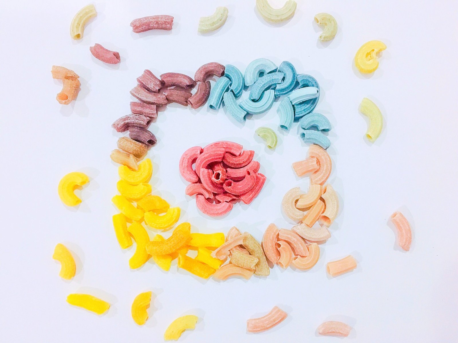 Instagram logo made by colourful pasta 86