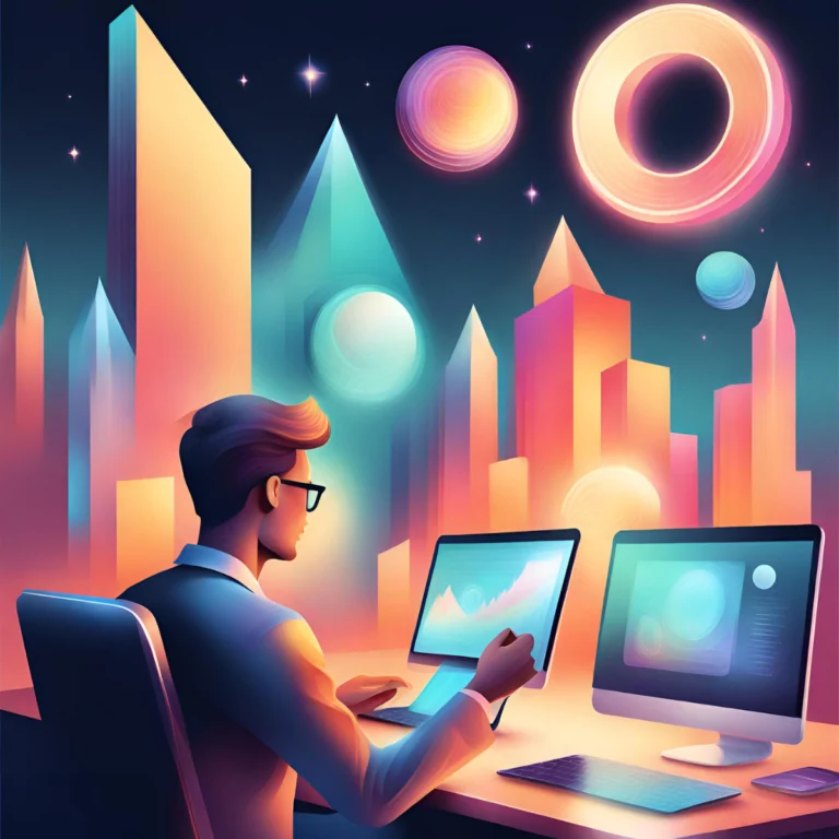 Un diseñador gráfico trabajando en identidad corporativa.