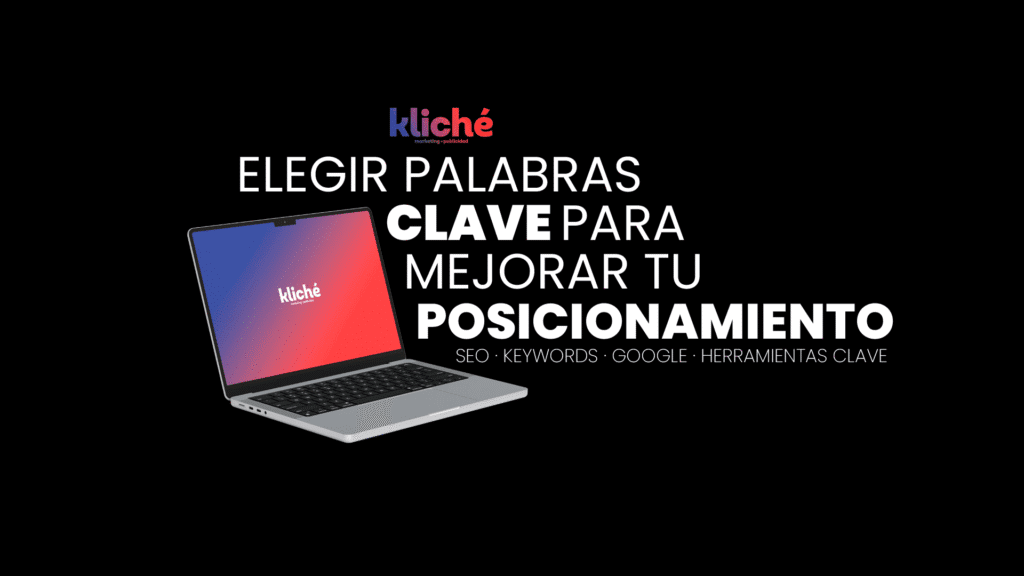 mockup de Kliché sobre cómo elegir palabras clave para SEO