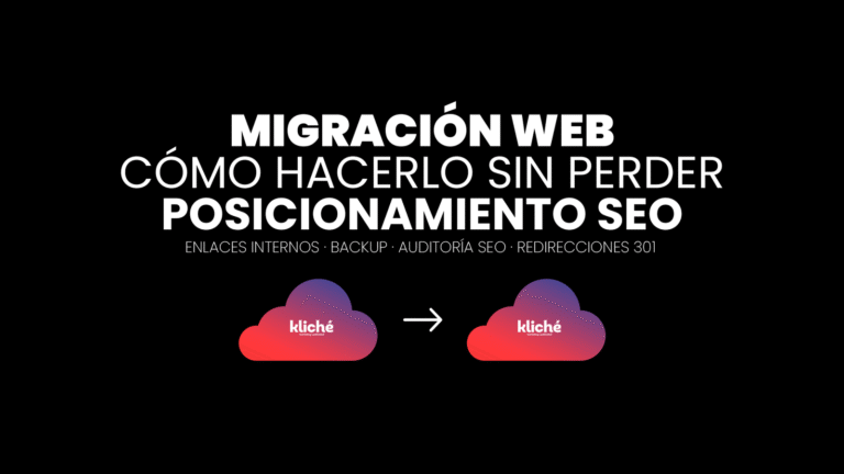 Mockup sobre como hacer una migración web por kliché marketing y publicidad