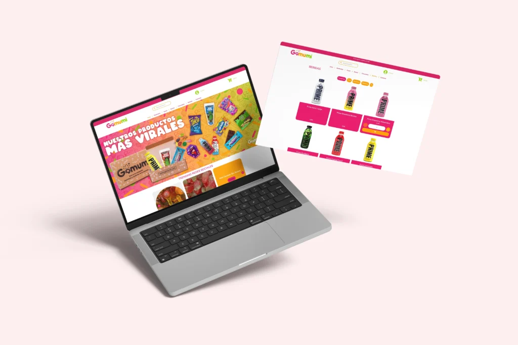 Versión de pc de la web de Gomumi por Kliché Marketing y Publicidad