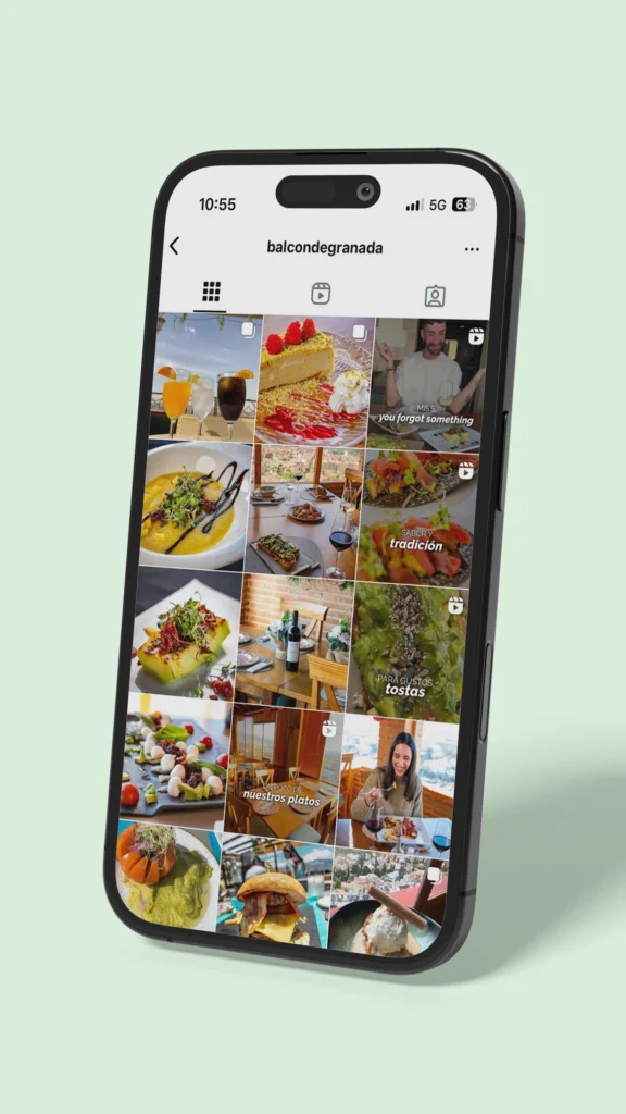 Rebranding del Balcón de Granada aplicado a su feed de Instagram por Kliché Marketing y Publicidad