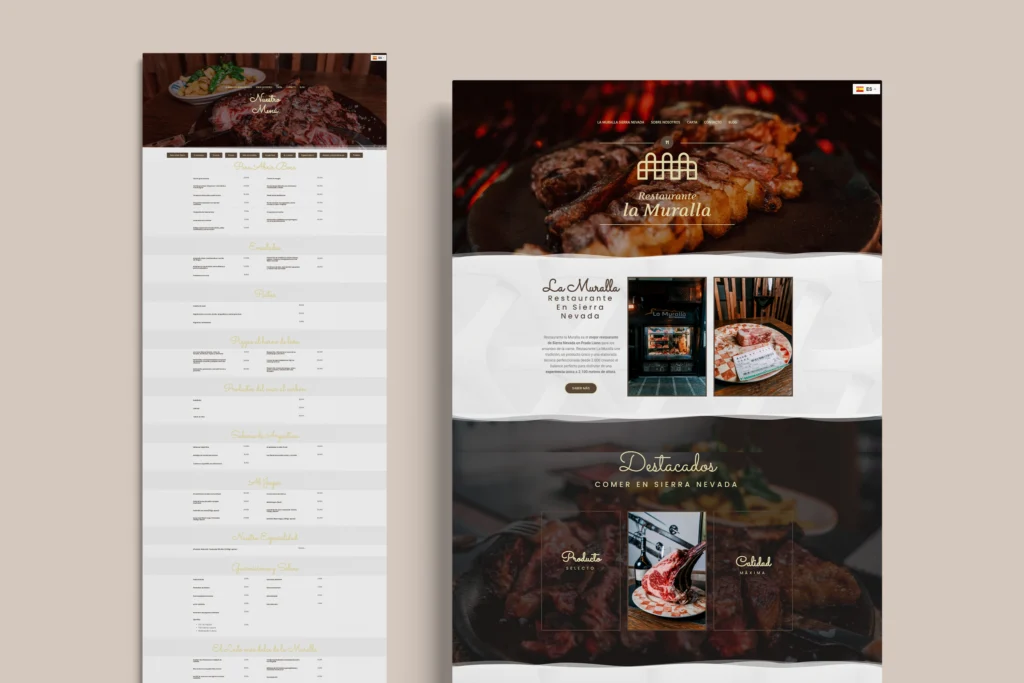 Web de La Muralla Burguer por Kliché Marketing y Publicidad