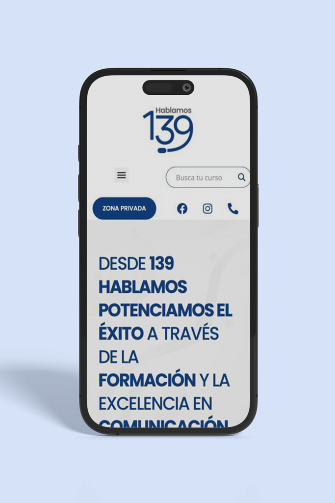Web responsive de 139 Hablamos por Kliché Marketing y Publicidad