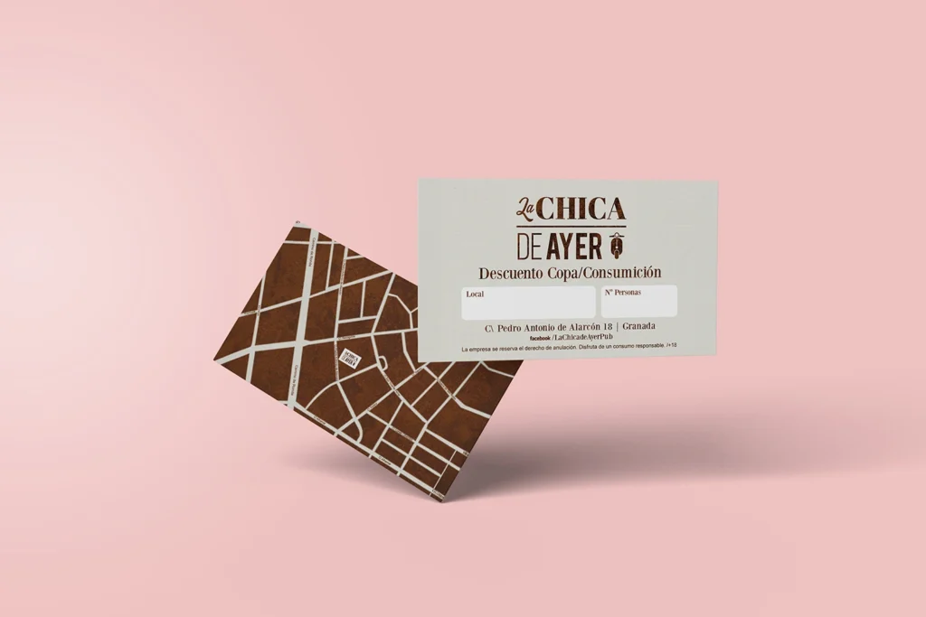 Tarjetas de La Chica de Ayer por Kliché Marketing y Publicidad