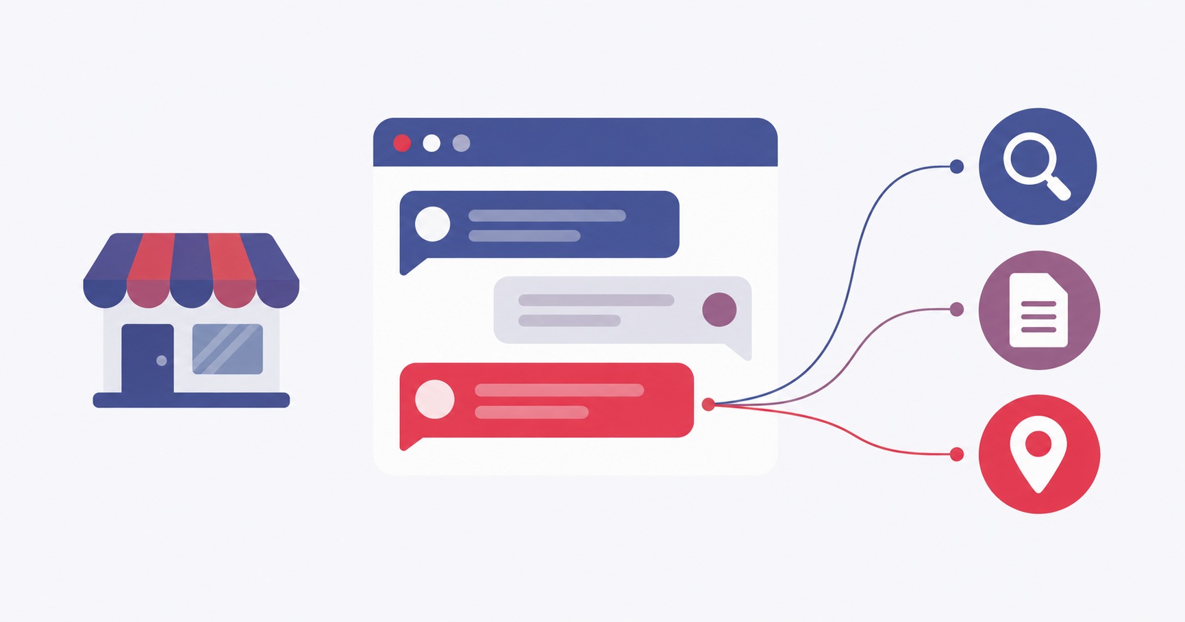 Negocio desconectado de una conversación de chat de inteligencia artificial