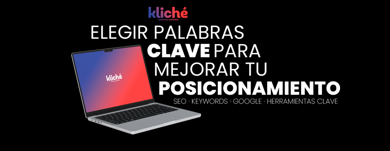 mockup de Kliché sobre cómo elegir palabras clave para SEO