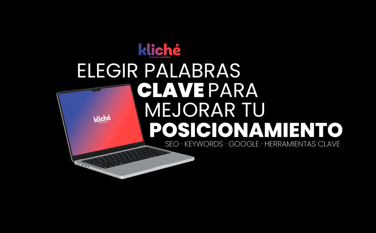 mockup de Kliché sobre cómo elegir palabras clave para SEO