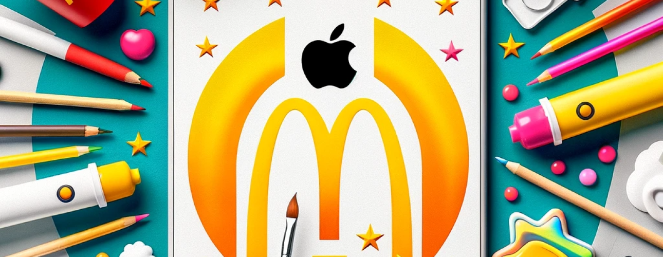 Representación de diseño gráfico, rebranding de mcdonald's, starbucks, airbnb y apple